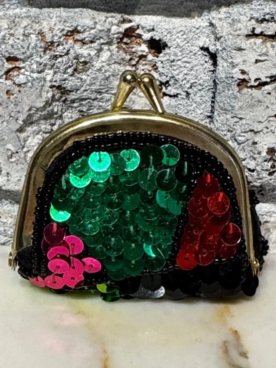 Vintage Sequin Mini Beaded Coin Purse - Picture 3 of 6